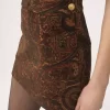 Straight mini skirt in tapestry jacquard Straight mini skirt in tapestry jacquard