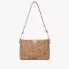 Summer Banana flat pouch with strap in raffia Summer Banana flat pouch with strap in raffia
