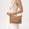 Summer Banana flat pouch with strap in raffia Summer Banana flat pouch with strap in raffia