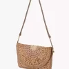 Summer Banana flat pouch with strap in raffia Summer Banana flat pouch with strap in raffia