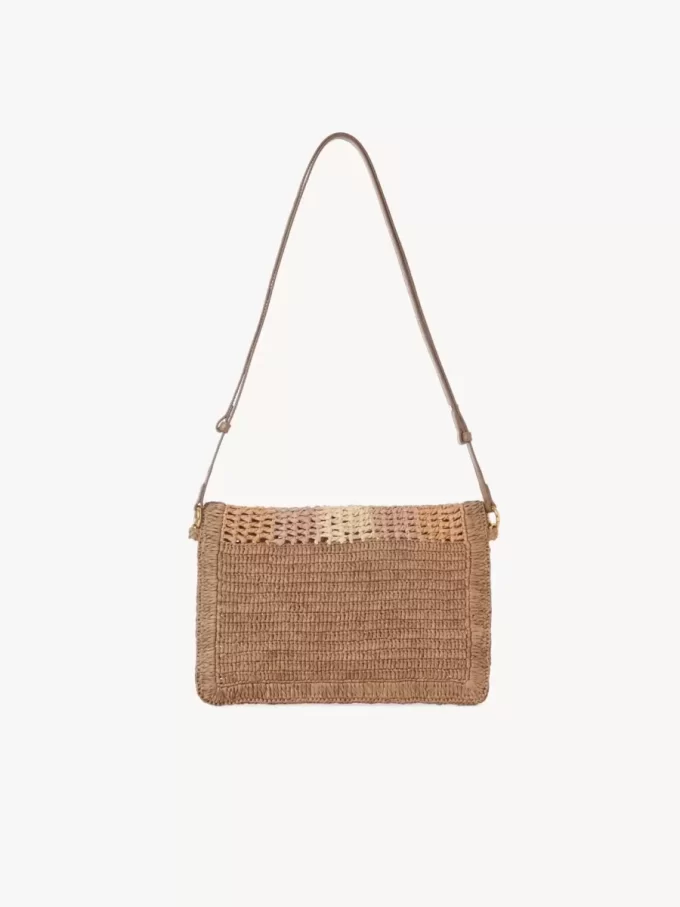 Summer Banana flat pouch with strap in raffia Summer Banana flat pouch with strap in raffia