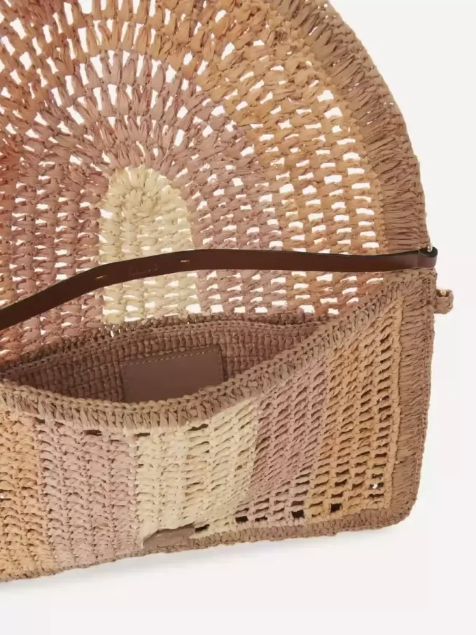 Summer Banana flat pouch with strap in raffia Summer Banana flat pouch with strap in raffia