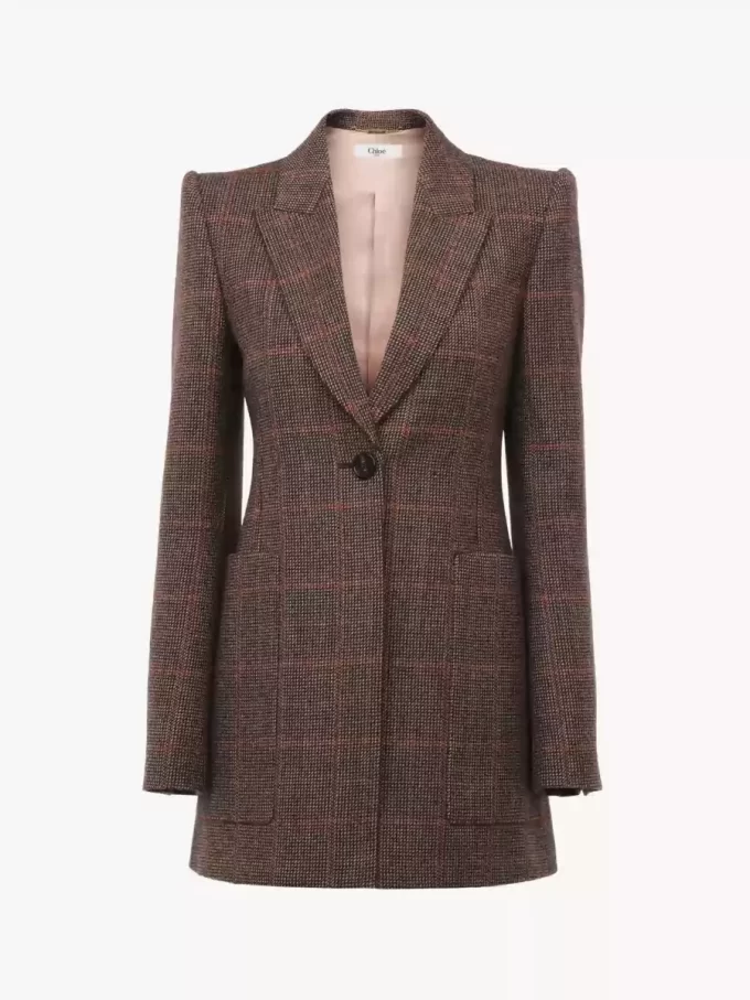 Tailored jacket in check wool Tailored jacket in check wool