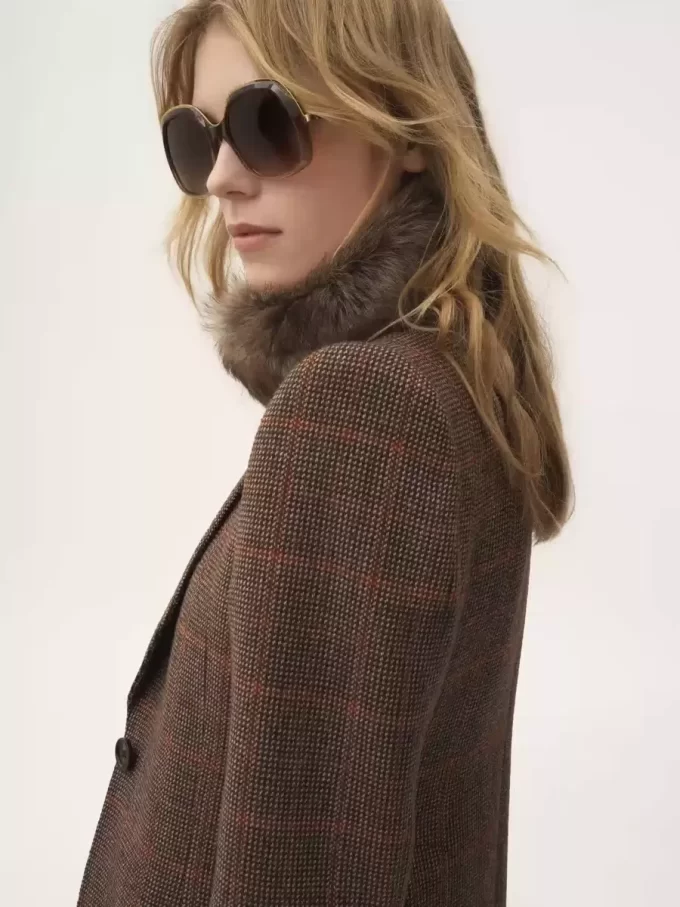 Tailored jacket in check wool Tailored jacket in check wool