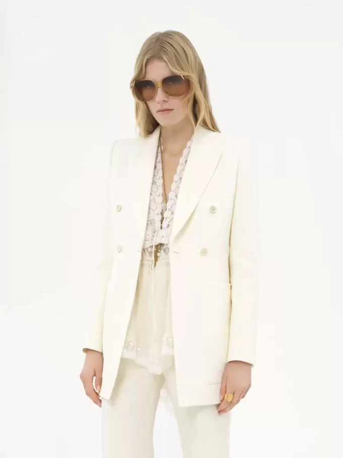 Tailored jacket in cotton-mix jacquard Tailored jacket in cotton-mix jacquard