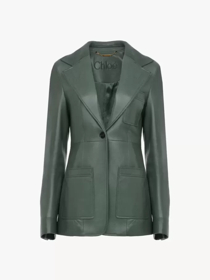 Tailored jacket in leather Tailored jacket in leather