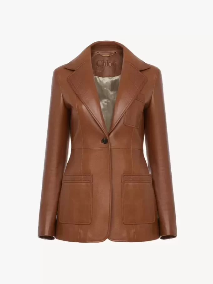 Tailored jacket in leather Tailored jacket in leather