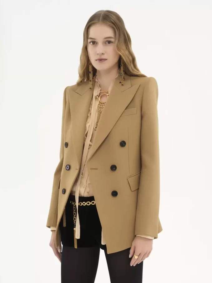 Tailored jacket in wool grain de poudre Tailored jacket in wool grain de poudre