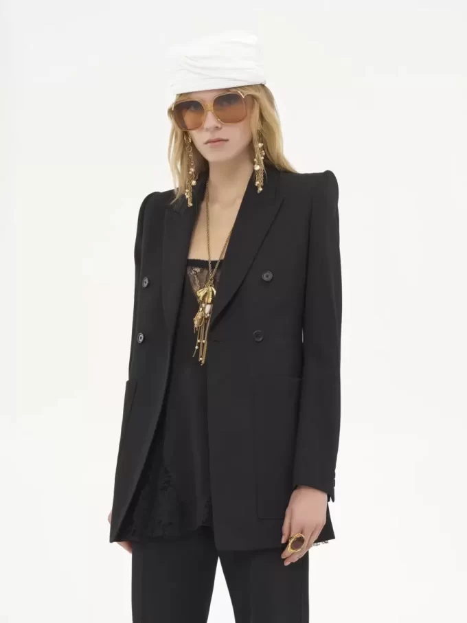 Tailored jacket in wool grain de poudre Tailored jacket in wool grain de poudre