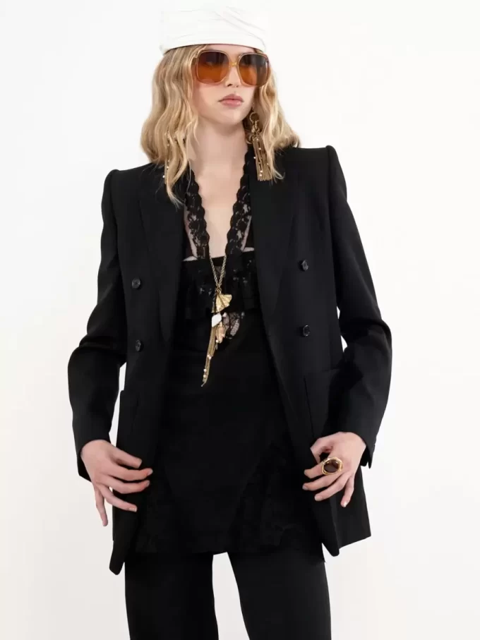 Tailored jacket in wool grain de poudre Tailored jacket in wool grain de poudre