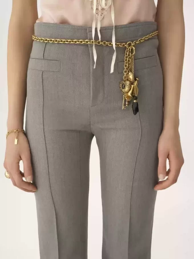 Tailored pants in chiné wool