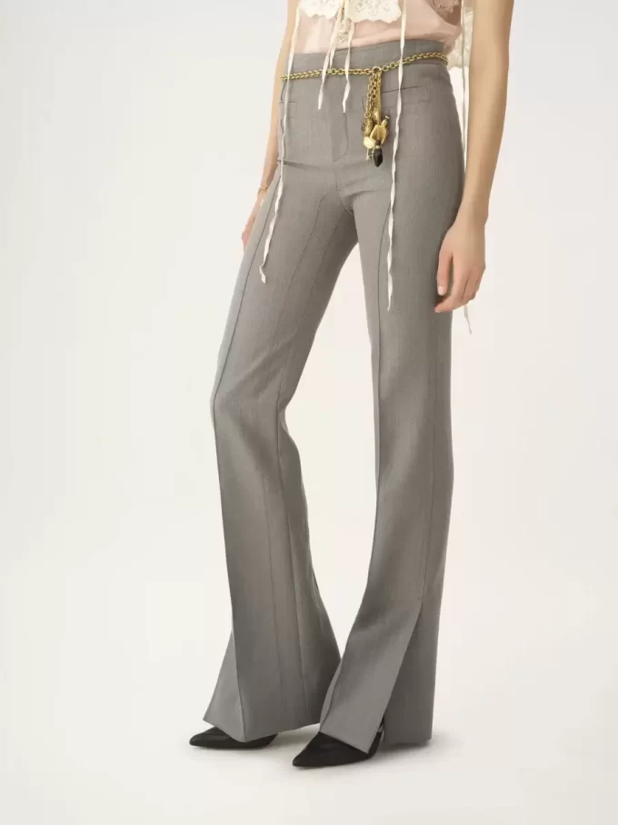 Tailored pants in chiné wool