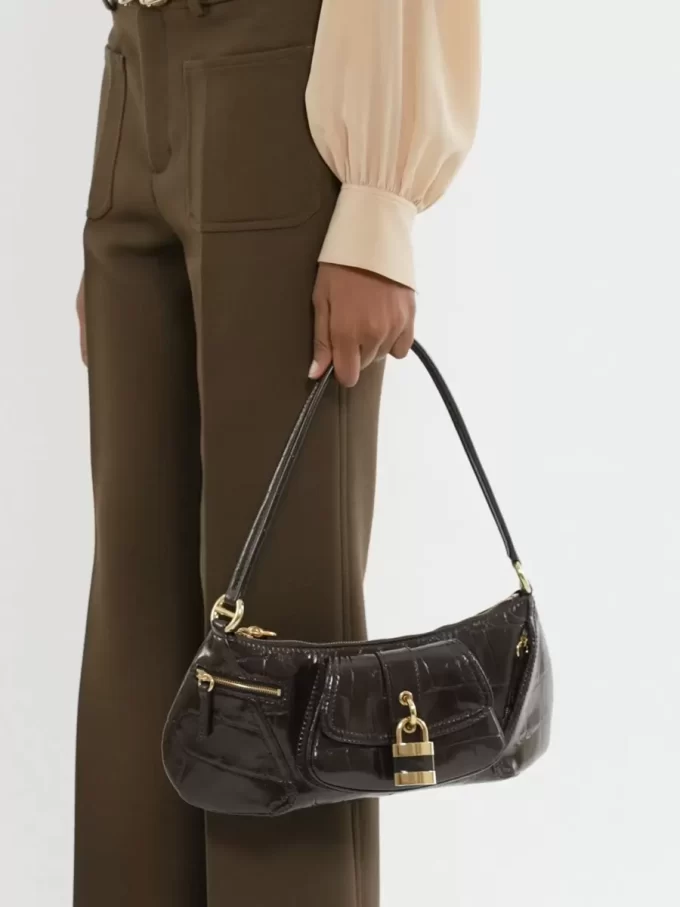 The 99 shoulder bag in croco-effect leather The 99 shoulder bag in croco-effect leather