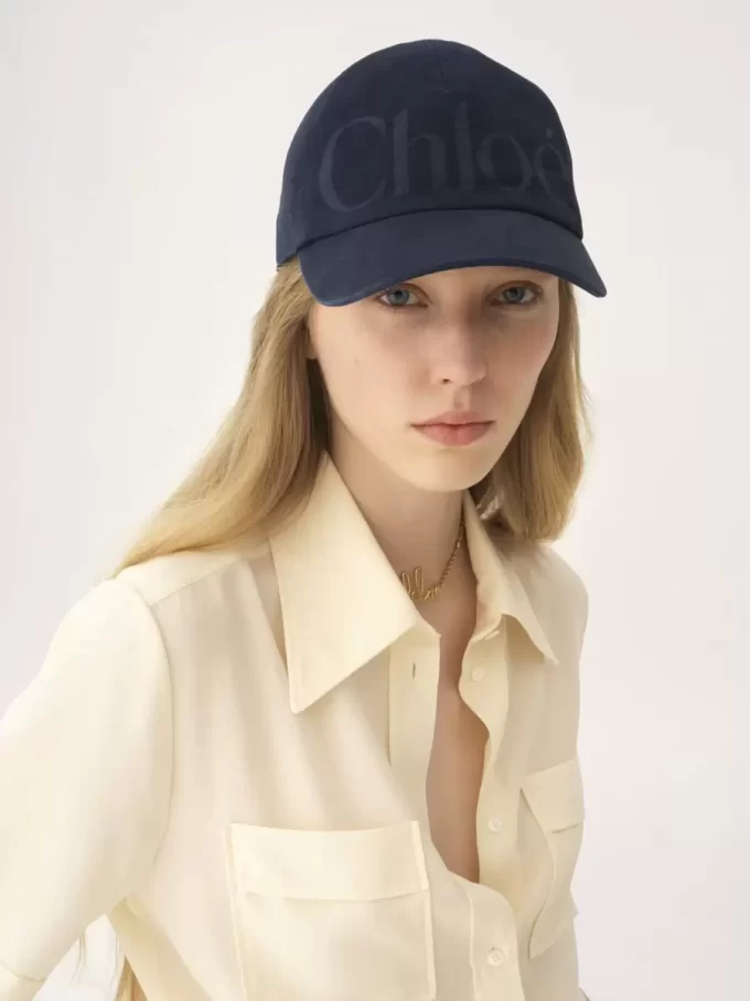 The Chloé Essentials cap in washed cotton The Chloé Essentials cap in washed cotton