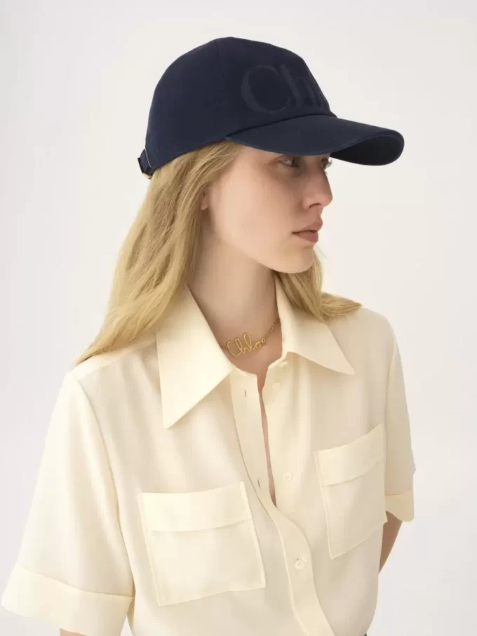 The Chloé Essentials cap in washed cotton The Chloé Essentials cap in washed cotton