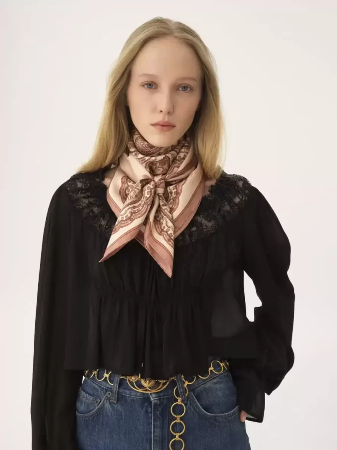 The Chloé Paisley square scarf in silk twill The Chloé Paisley square scarf in silk twill