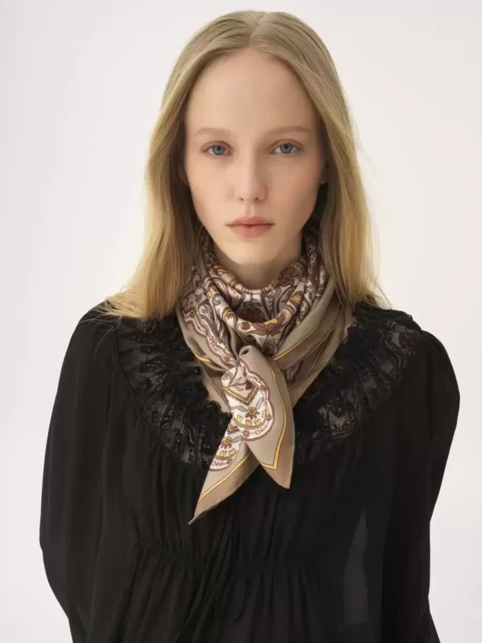 The Chloé Paisley square scarf in silk twill The Chloé Paisley square scarf in silk twill