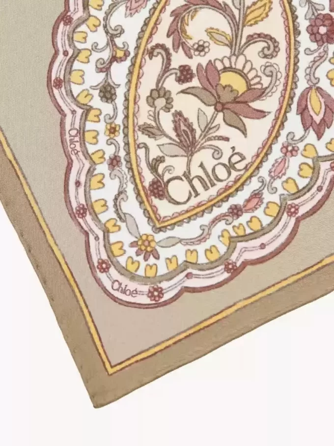 The Chloé Paisley square scarf in silk twill The Chloé Paisley square scarf in silk twill