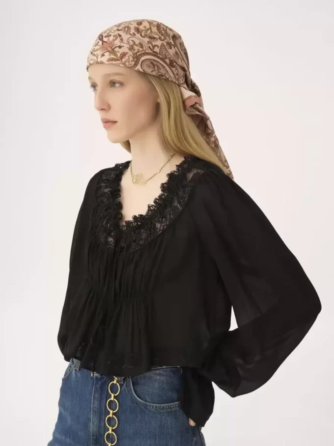 The Chloé Paisley square scarf in silk twill The Chloé Paisley square scarf in silk twill