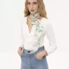 The Chloé Peonies bandeau scarf in silk charmeuse The Chloé Peonies bandeau scarf in silk charmeuse