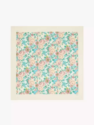 The Chloé Peonies square scarf in silk twill