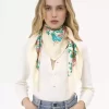 The Chloé Peonies square scarf in silk twill The Chloé Peonies square scarf in silk twill