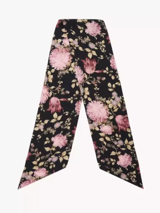 The Chloé Peonies wide bandeau scarf in silk charmeuse