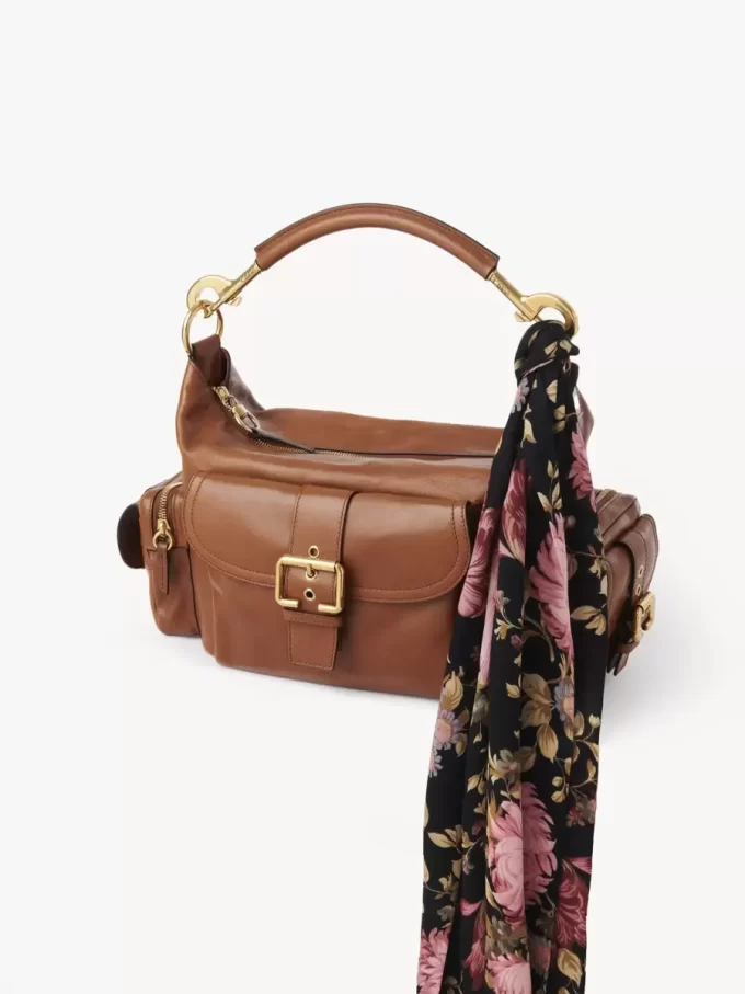 The Chloé Peonies wide bandeau scarf in silk charmeuse The Chloé Peonies wide bandeau scarf in silk charmeuse