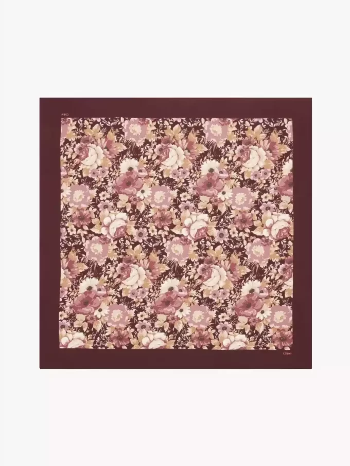 The Chloé Roses square scarf in silk twill The Chloé Roses square scarf in silk twill