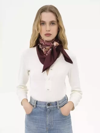 The Chloé Roses square scarf in silk twill