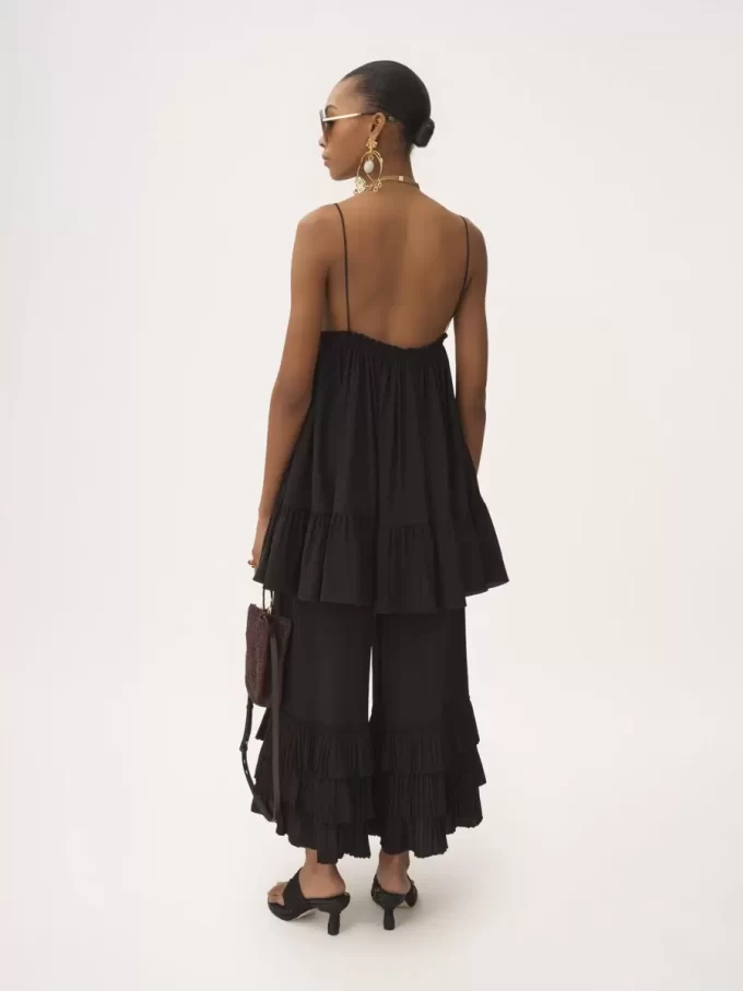 Thin-strap gathered mini dress in crêpe de chine Thin-strap gathered mini dress in crêpe de chine