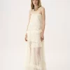 Thin-strap long dress in embroidered lace Thin-strap long dress in embroidered lace