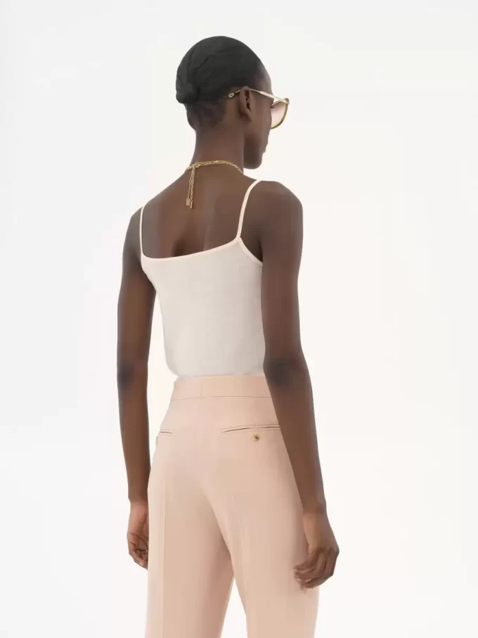 Thin-strap tank top in superfine wool knit Thin-strap tank top in superfine wool knit