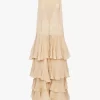 Tiered maxi dress in silk georgette Tiered maxi dress in silk georgette