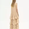 Tiered maxi dress in silk georgette Tiered maxi dress in silk georgette