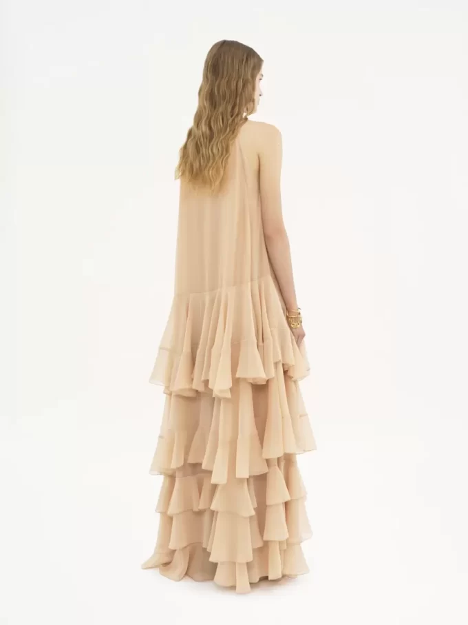 Tiered maxi dress in silk georgette Tiered maxi dress in silk georgette