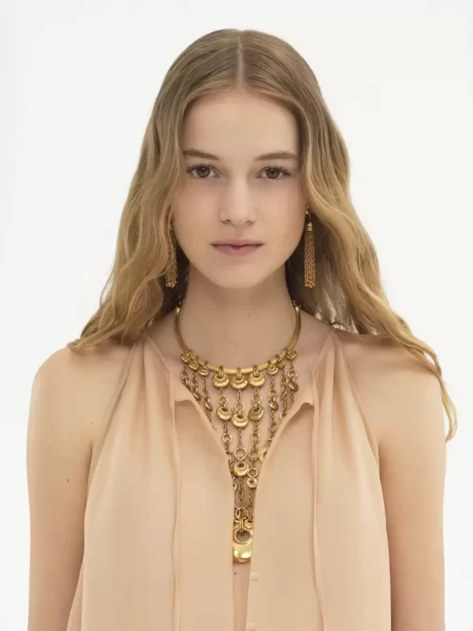 Tiered maxi dress in silk georgette Tiered maxi dress in silk georgette