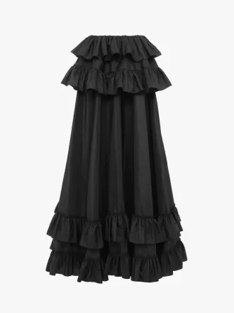 Tiered maxi skirt in washed silk taffeta Tiered maxi skirt in washed silk taffeta