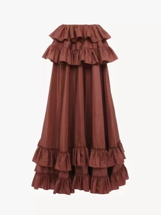 Tiered maxi skirt in washed silk taffeta Tiered maxi skirt in washed silk taffeta