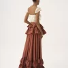 Tiered maxi skirt in washed silk taffeta Tiered maxi skirt in washed silk taffeta