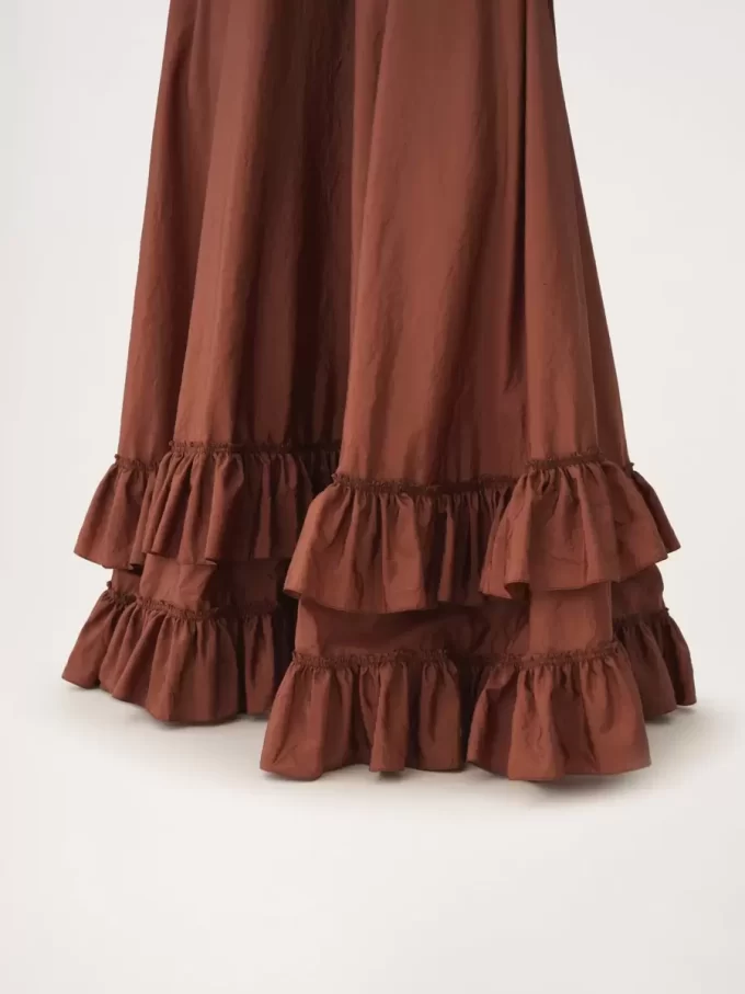 Tiered maxi skirt in washed silk taffeta Tiered maxi skirt in washed silk taffeta