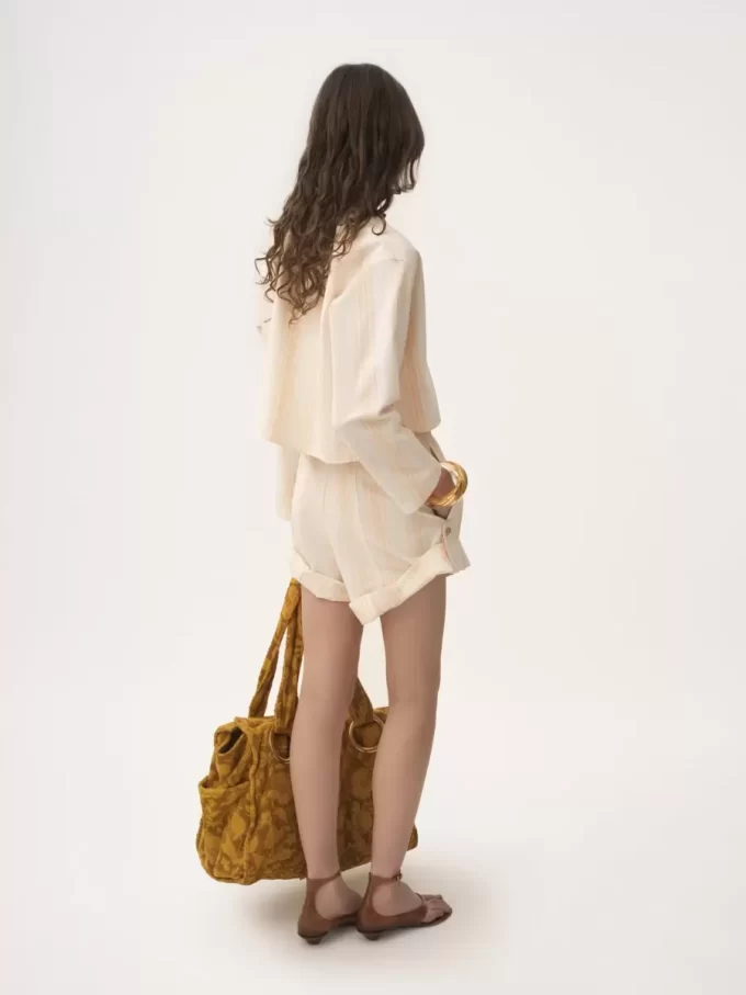 Turn-up drawstring shorts in cotton Turn-up drawstring shorts in cotton