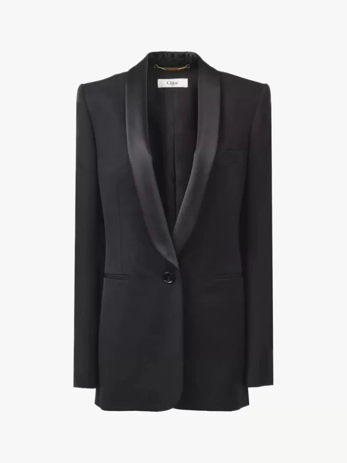 Tuxedo jacket in wool grain de poudre Tuxedo jacket in wool grain de poudre