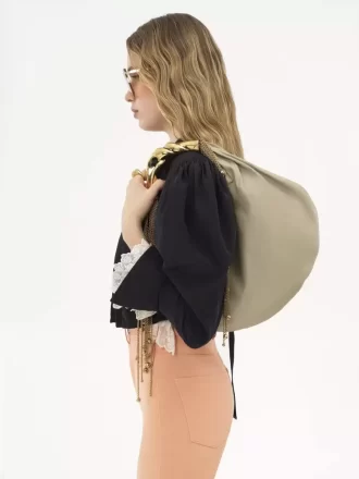 Twisted Shell hobo bag in shiny leather