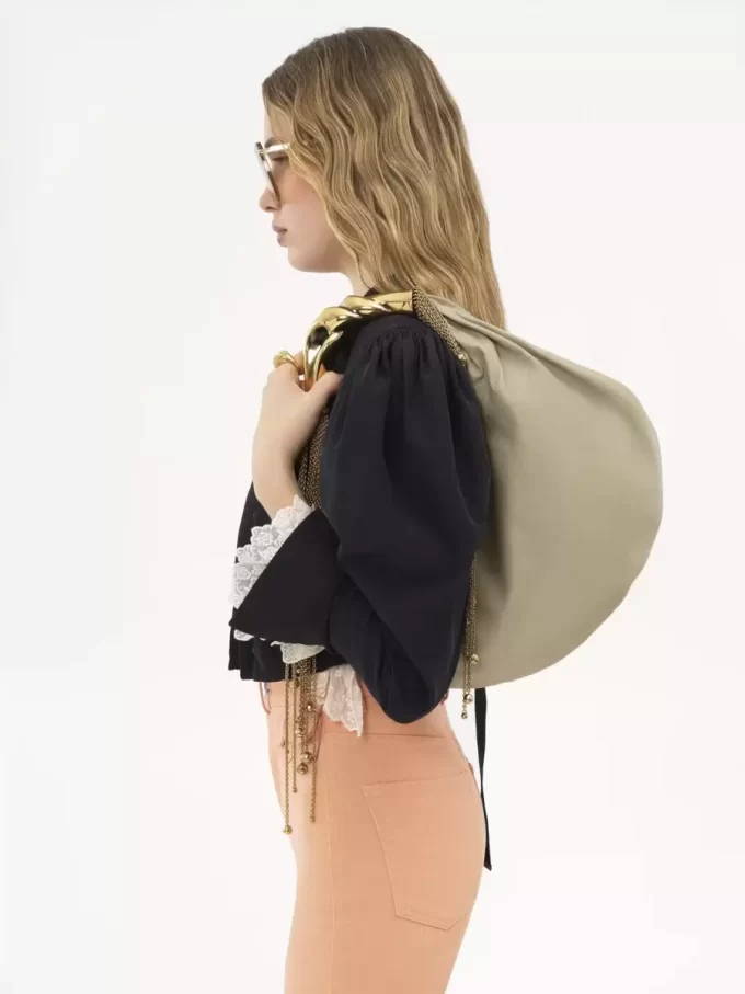 Twisted Shell hobo bag in shiny leather Twisted Shell hobo bag in shiny leather