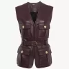 Utilitarian vest in leather Utilitarian vest in leather