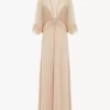 V-neck long dress in crêpe satin V-neck long dress in crêpe satin