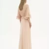 V-neck long dress in crêpe satin V-neck long dress in crêpe satin