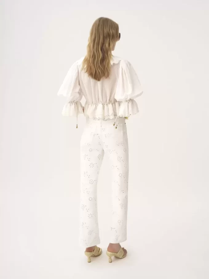 V-neck ruffle top in cotton voile V-neck ruffle top in cotton voile