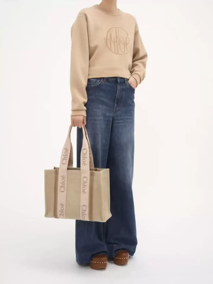 Woody tote bag in linen Woody tote bag in linen